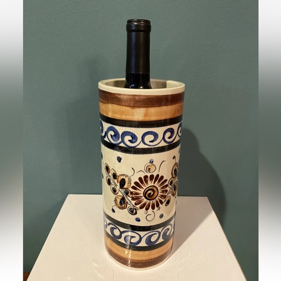 Accents Handmade 95 Tonala Mexican Art Pottery Vase Signed Floral